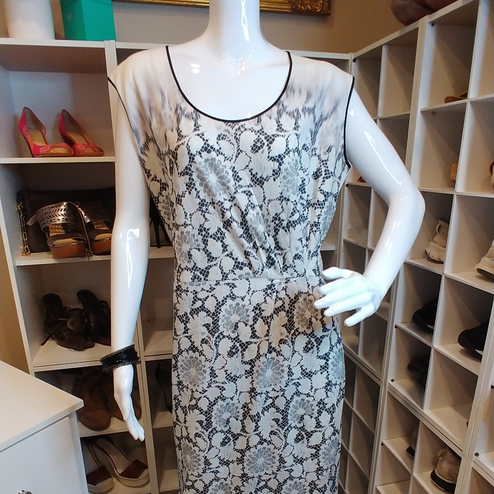 CLEMENTS RIBEIRO PRINT SLEEVELESS DRESS 10 - Picture 4 of 9